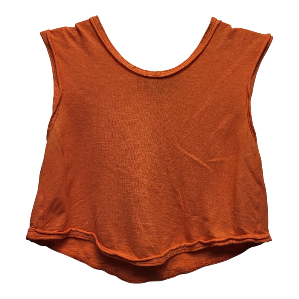 Groceries Apparel Vibrant Orange Organic Cotton & Hemp Cropped Tank Top - Size S